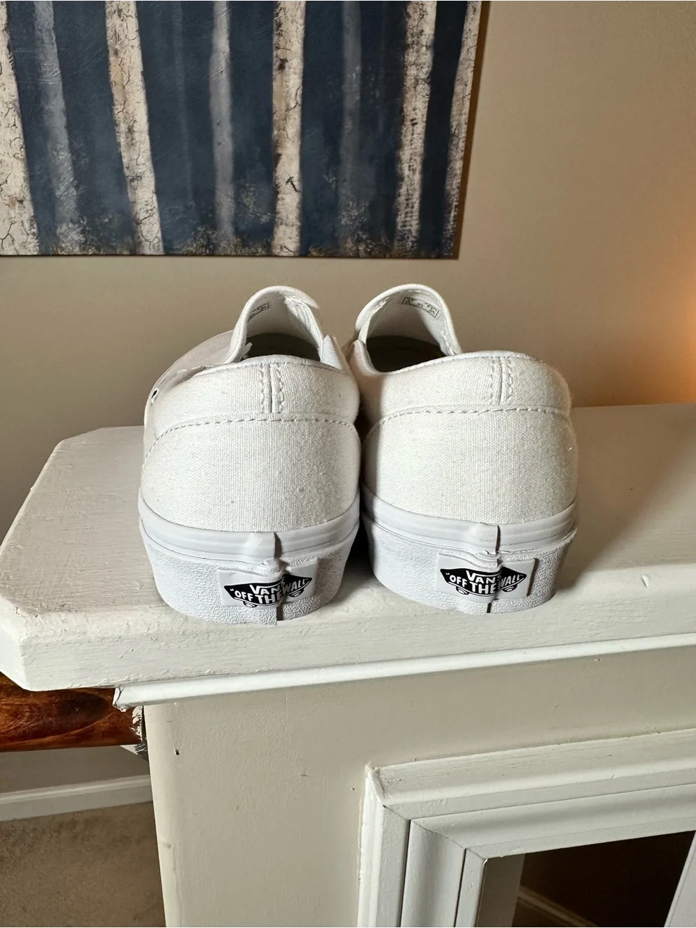 Vans White Classic Slip-On Canvas Loafers